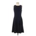 Wisp Casual Dress - A-Line Crew Neck Sleeveless: Black Print Dresses - Women's Size 4