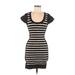 French Connection Casual Dress - Bodycon Scoop Neck Short sleeves: Black Color Block Dresses - Women's Size 6