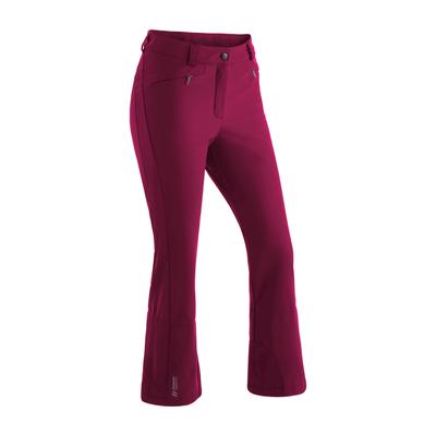 Skihose MAIER SPORTS "Mary", Damen, Gr. 18, Kurzgrößen, pink (magenta), Vorderseite: 92% Polyester, 8% Elasthan / Rückseite: 100% Polyester, Hosen, Eng geschnittene Softshellhose in femininer, sportlicher Silhouette