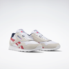 Sneaker REEBOK CLASSIC "CL NYLON", Gr. 45, grau (grau, rot), Leder, Textil, sportlich, Schuhe