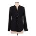 Calvin Klein Long Sleeve Blouse: Black Tops - Women's Size Medium Petite