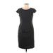 Calvin Klein Casual Dress - Sheath Scoop Neck Short sleeves: Black Print Dresses - Women's Size 8