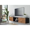 Ebern Designs Sculley 71" Floating TV Stand Up to 80" TV's Wall Mounted Media Console Wood in Brown | Wayfair 87C414E2F7D54EF68EAACA8FB484CB78