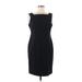 Anne Klein Casual Dress - Sheath Square Sleeveless: Black Print Dresses - Women's Size 8 Petite