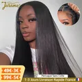 20 22 24 Pouces Perruque Cheveux Humain Sans Colle Lisse Perruque Sans Colle Ni Gel Perruque Lace