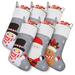 The Holiday Aisle® Nonwoven Christmas Stocking Set Santa Snowman Reindeer Table Decor Polyester in Gray/White | 10 W x 17 D in | Wayfair