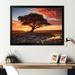 Latitude Run® Peach Black Maasai Mara National Reserve Sunset Framed On Canvas Print Metal | 30 H x 40 W x 1.5 D in | Wayfair