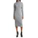 Open Back Rib Turtleneck Sweater Dress