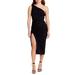 New Age Ruched One Shoulder Body-con Cocktail Dress