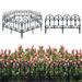 Agfabric 13 in. H x 23 in. W Garden Fence With Pickets Decorative Garden Yard Black 6 Pieces