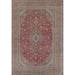 Traditional Floral Mashad Persian Vintage Rug Handmade Wool Carpet - 9'0"x 12'8"