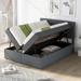 Queen Size Storage Platform Bed with Hydraulic Storage System, Upholstered Platform Bed with Upholstered Headboard