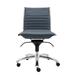 HomeRoots Blue Faux Leather Seat Swivel Adjustable Task Chair Leather Back Steel Frame - 26.38