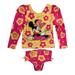 Disney Girl s 2 Piece Long Sleeve Rash Guard & Brief Bottom Swim Set (Minnie Mouse 2T)