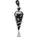 Black & White Tourmaline Crystal Stone Holder Necklace Pendulum Unique Women Men Necklace (Black Macrame)