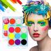 WNG Neon Makeup Set Rainbow Colorful Body Paint Smudgeproof Eyeliner Eyeshadow Face Painting Black Light Glow Fluorescent Kit for Christmas Party Makeup