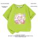 Sanrios Anime Kawaii Hello Kitty Summer Cotton Children s Short-sleeved T-shirt Cute Cartoon Bottom Thin Top Birthday Gift