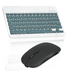 Rechargeable Bluetooth Keyboard and Mouse Combo Ultra Slim Full-Size Keyboard and Ergonomic Mouse for Lenovo Tab V7 and All Bluetooth Enabled Mac/Tablet/iPad/PC/Laptop -Pine Green with Black Mouse