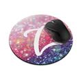 WIRESTER 7.88 inches Round Standard Mouse Pad Non-Slip Mouse Pad for Home Office and Gaming Desk - Gliter Pink Blue Z