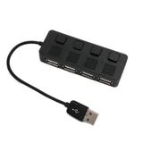 Aoanydony 4 Ports USB Hub Portable Travel USB Splitter Adapter For Laptop Notebook Computer USB2.0 Hub Individual Button Switch