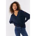 Navy Sparkle V-Neck Knitted Jumper