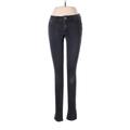 Twenty Jeggings - Mid/Reg Rise Skinny Leg Boyfriend: Black Bottoms - Women's Size 1 - Dark Wash