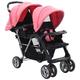 Home & Garden - Tandem Stroller Pink and Black Steel