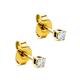 Orovi Women Diamond Earrings 9 K /375 Yellow Gold Solitaire Stud Earrings With Diamonds 0.12 Ct Brilliant Cut