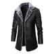 Men's Trench Coat Wool Blend Slim Fit Long Jacket Business Overcoat Classic Coat (Color : Black, Size : M)