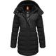 Winterjacke RAGWEAR "Ashanta Block" Gr. XL (42), schwarz Damen Jacken Lange stylischer, gesteppter Winterparka mit gefütterter Kapuze