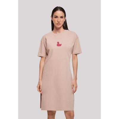 Shirtkleid F4NT4STIC "Ente Magenta", Damen, Gr. 3XL, rosa (duskrose), Obermaterial: 100% Baumwolle, casual, oversize, Rundhals, Kurzarm ohne Bündchen, Kleider, Print Image