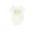 Baby Gap Short Sleeve Onesie: White Print Bottoms - Size 0-3 Month