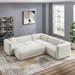 Brown Sectional - Wade Logan® Brihanna 4 - Piece Upholstered Sectional, Solid Wood | 27.6 H x 104.7 W x 104.7 D in | Wayfair