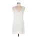 Sanctuary Casual Dress - Shift V Neck Sleeveless: White Solid Dresses - Women's Size Medium