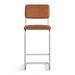 AllModern Walsh Vegan Leather Bar & Counter Stool Upholstered/Leather/Metal/Faux leather in Orange/White | 47 H x 19 W x 19.5 D in | Wayfair