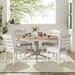 August Grove® Athen Round 58.01" Dining Set Wood/Upholstered in White/Brown | 30.01 H in | Wayfair 6E68ADEFDCF24282A023976275EBB343