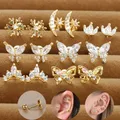 Boucles d'oreilles papillon en acier inoxydable plaqué or vintage pour femmes boucle d'oreille