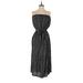 Dress Forum Casual Dress - Midi Strapless Sleeveless: Black Dresses - Women's Size Large