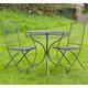 Dark Grey 3 piece metal bistro set, round table and 2 chairs, outdoor furniture, dining set, garden, antique, shabby chic style