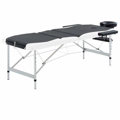 vidaXL Foldable Massage Table 3 Zones Aluminum