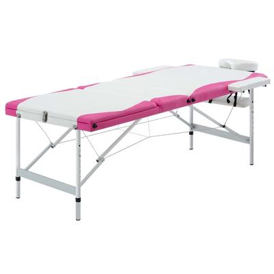 vidaXL Foldable Massage Table 3 Zones Aluminum