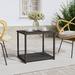 vidaXL Side Table Black/Brown 21.7"x17.7"x19.3" Poly Rattan - 21.7" x 17.7" x 19.3"