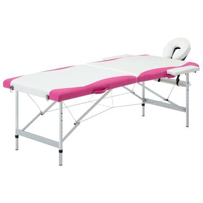 vidaXL Foldable Massage Table 2 Zones Aluminum