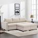 3 Seater Module Sectional Sofa with Ottoman Chaise Lounge, Recliner Sleeper Sofa Bed for Livingroom Linen Upholstered Couch