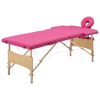 vidaXL Foldable Massage Table 2 Zones Wood