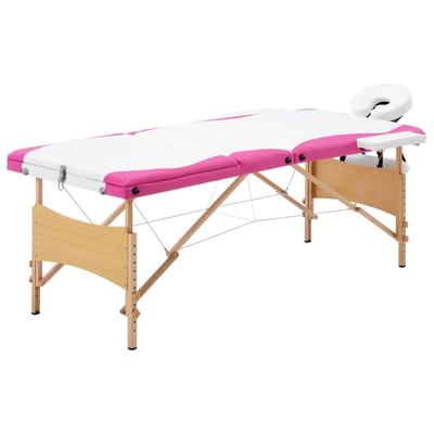 vidaXL Foldable Massage Table 3 Zones Wood