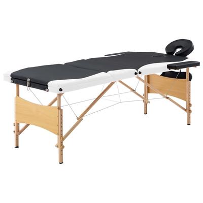 vidaXL Foldable Massage Table 3 Zones Wood