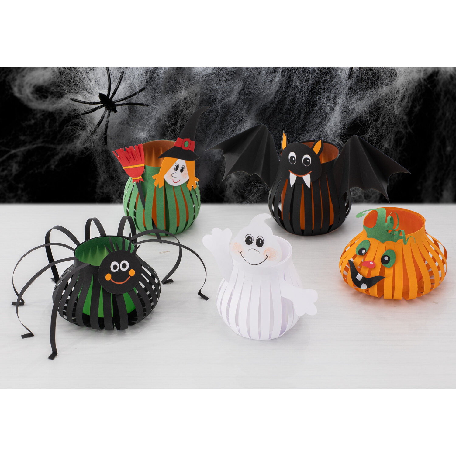 buttinette Kit créatif Lumignons "Halloween", 5 pièces, motifs préimprimés