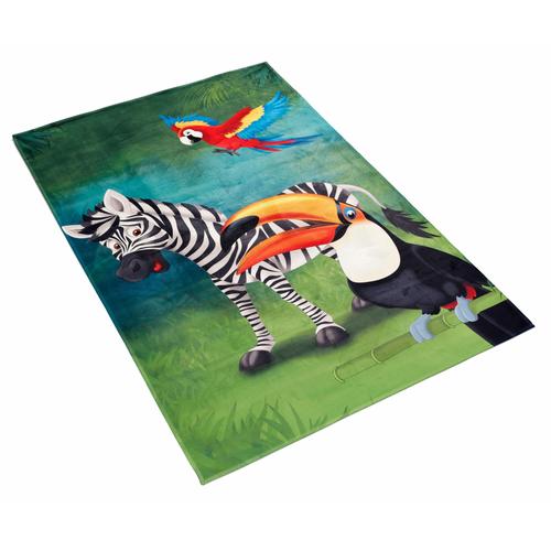 "Kinderteppich BÖING CARPET ""Lovely Kids 402"" Teppiche Gr. B/L: 80 cm x 150 cm, 6 mm, 1 St., bunt Kinder Kinderzimmerteppiche Motiv Zebra, Kinderzimmer"
