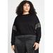 Plus Size Women's Embellished Sweatshirt by ELOQUII in Black Onyx (Size 14/16)